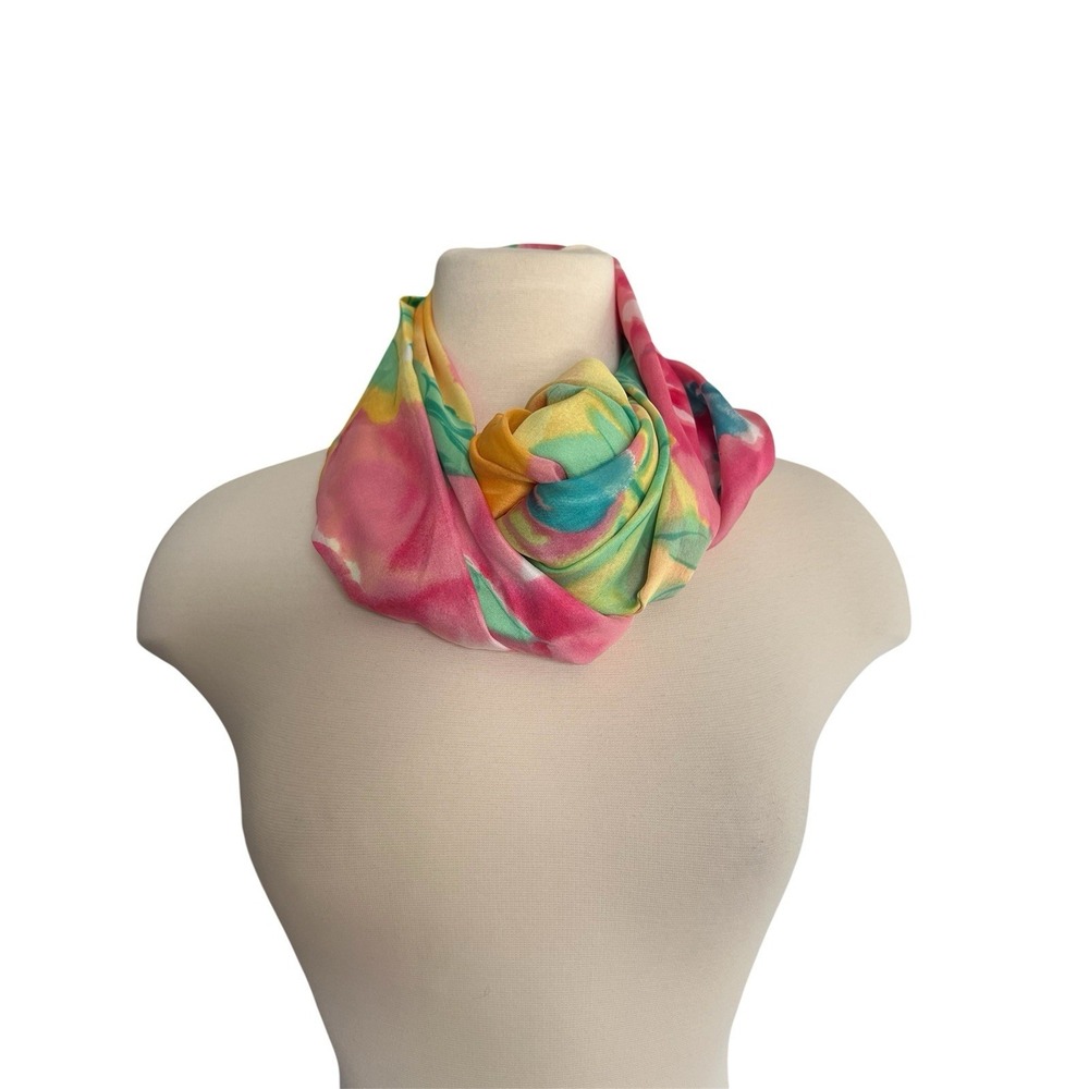 Art Of The Scarf Made In Italy Floral Multi Scarf  34x34 Feminine Boho Festival